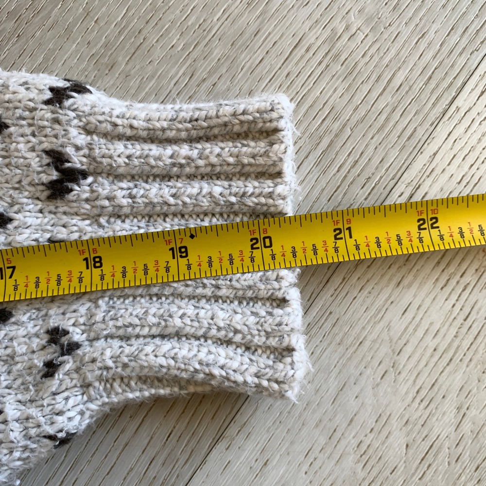 Vintage‎ Eddie Bauer Mens Cotton Birds Eye Knit Crewneck Sweater Cream Brown M - Picture 8 of 9